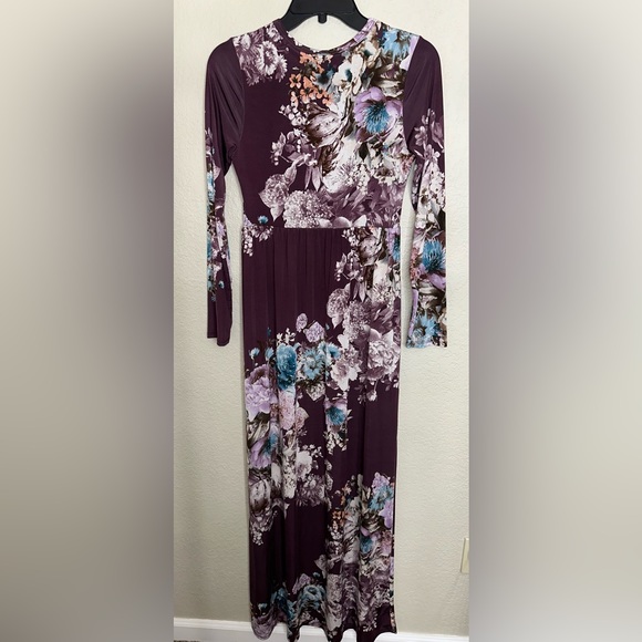 Bellamie Purple Floral Maxi Dress - Picture 4 of 4